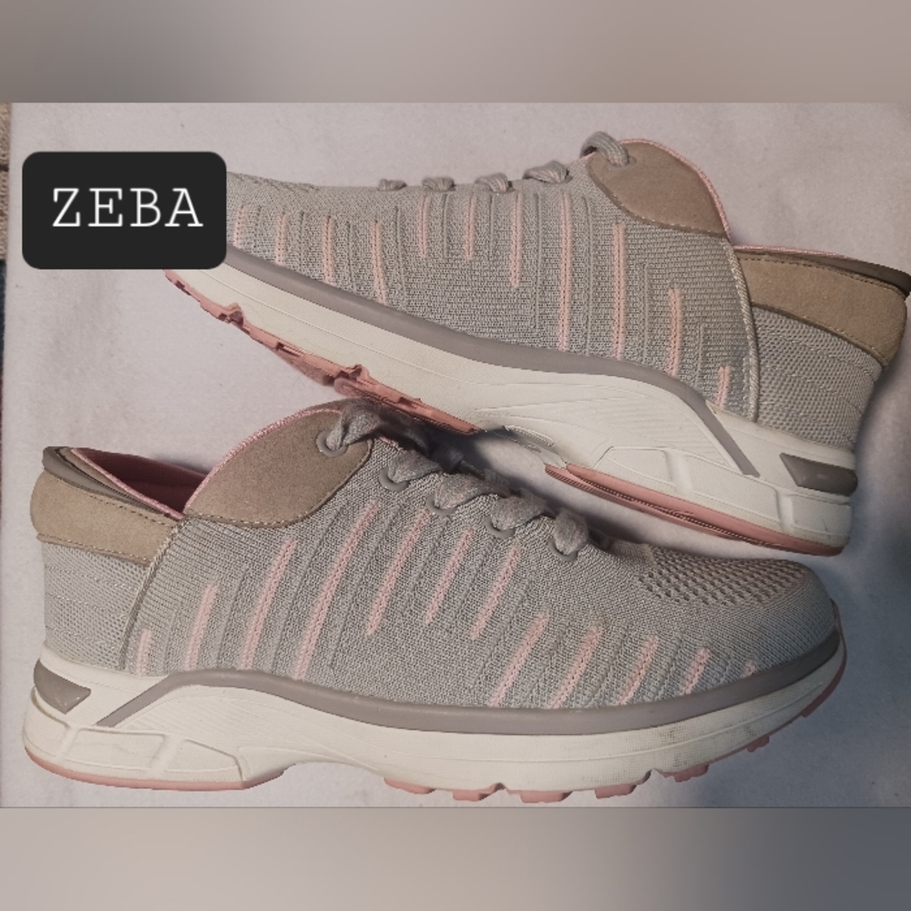 ZEBA Rose Gray Slip On Sneakers Shoes Size 11